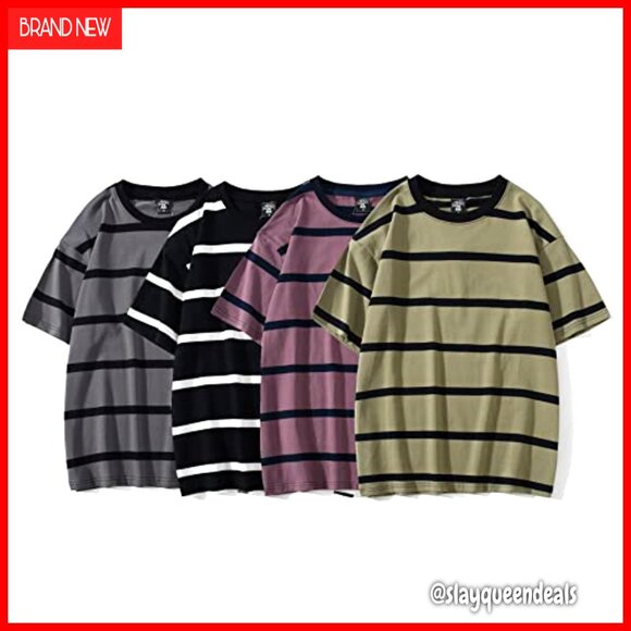 Oversized Cotton Crewneck T-Shirt, Unisex Grunge Style, Loose Fit - Picture 5 of 6